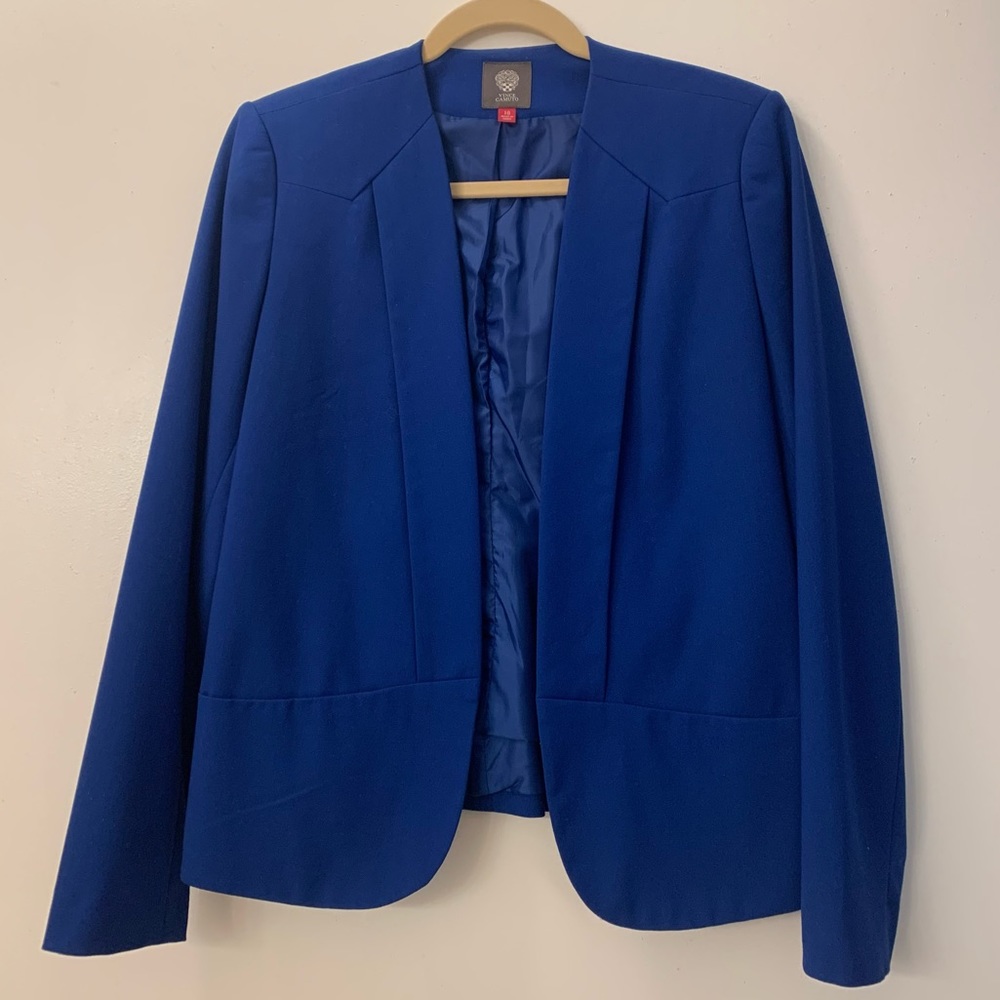 Vince Camuto Collarless Blue Blazer Size 10